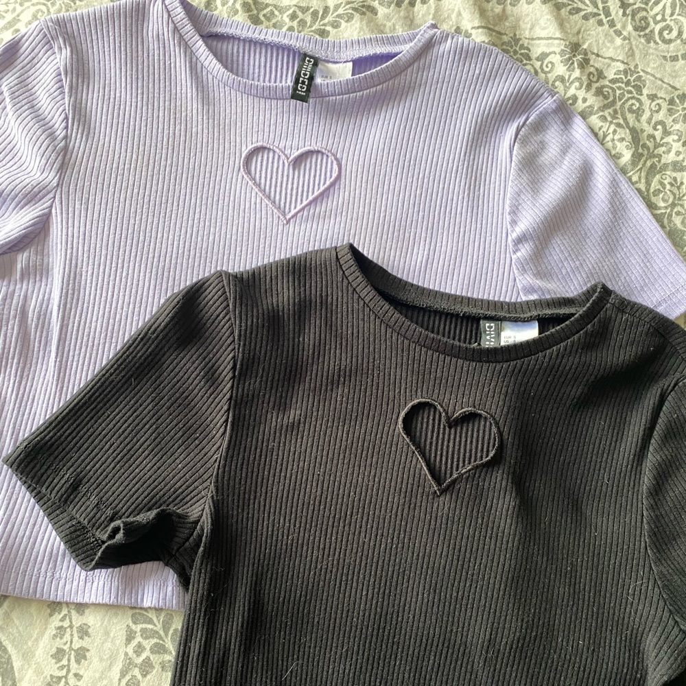 H&M Divided Heart Cut Out Tops